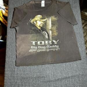 Vintage Toby Keith Men's Brown and Black Tshirt
